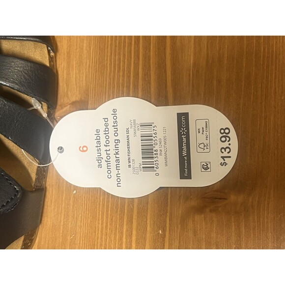 Wonder Nation Toddler Boys Navy Blue Faux Leather Sandals Size 5 - Picture 9 of 11